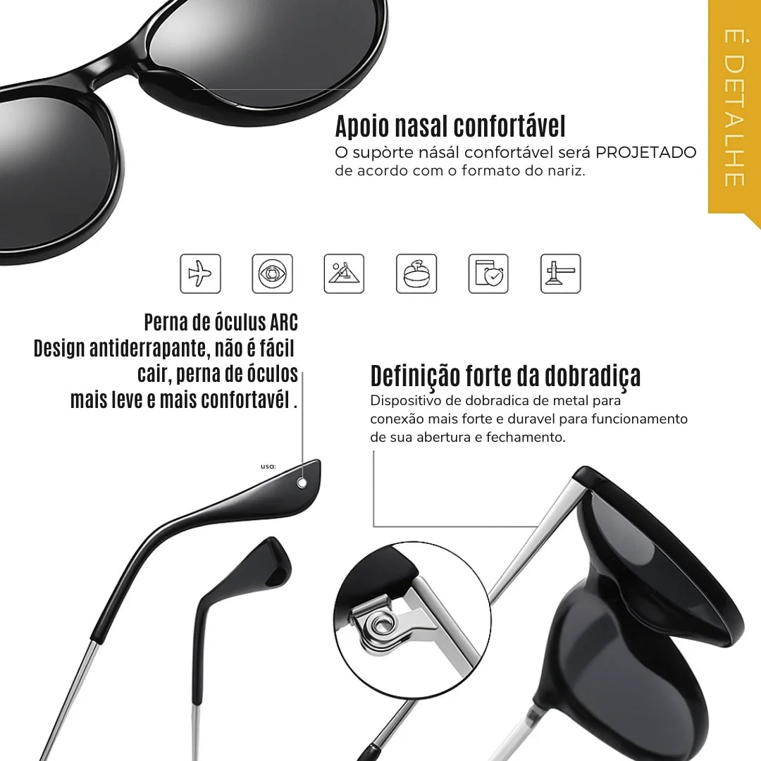 Visual Retrô e Cheio de Personalidade, os óculos redondo são perfeitos para quem busca um estilo vintage com um toque moderno. Destaque-se com um design icônico que combina autenticidade e atitude. Envio Rápido e Fácil, embalagem personalizada.