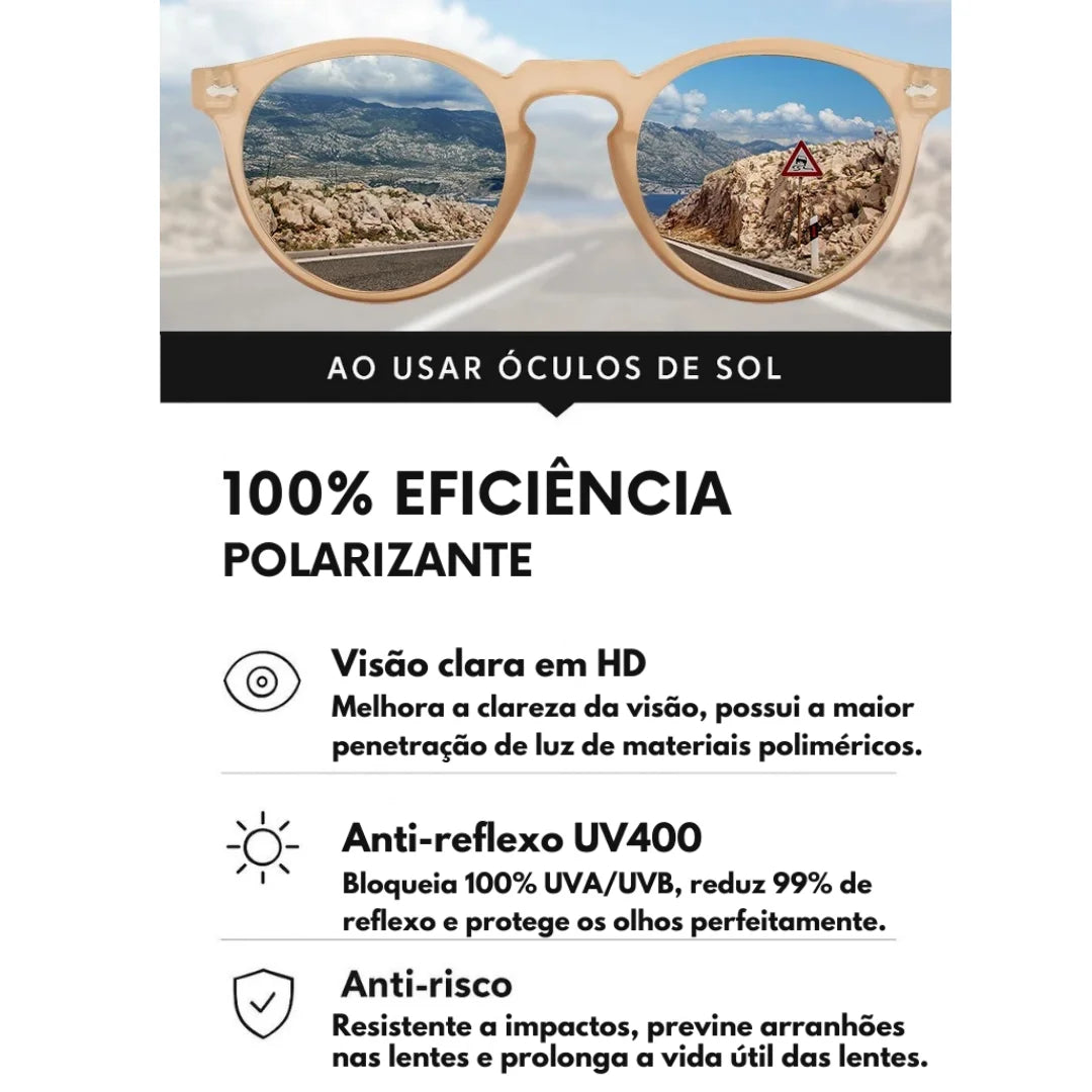 Estilo Clássico e Autêntico, os óculos redondo feminino trazem um visual vintage e moderno ao mesmo tempo, perfeitos para quem quer destacar personalidade com conforto e proteção UV. Envio Rápido e Fácil, embalagem personalizado.