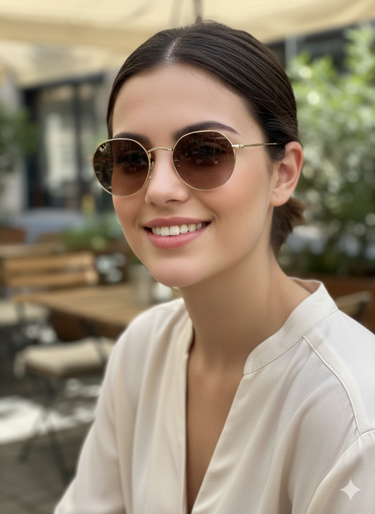 Óculos de Sol Redondo Oxen Marrom - UV400