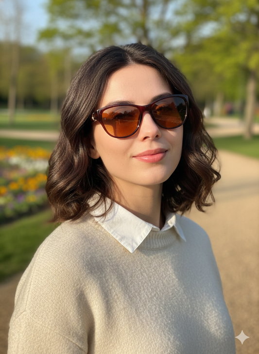 Óculos de Sol Retrô Lunaris Vinho - UV400