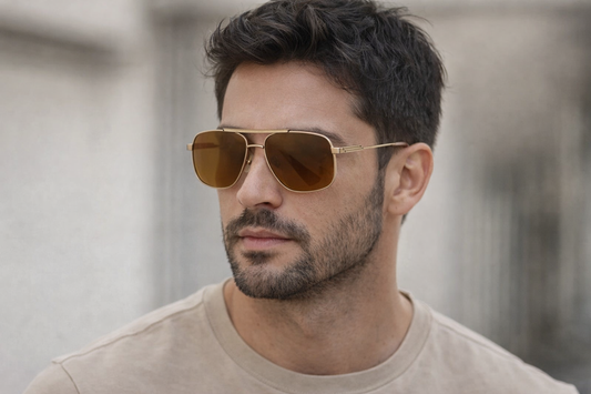 Óculos de Sol Aviador Luziano Marrom - UV400