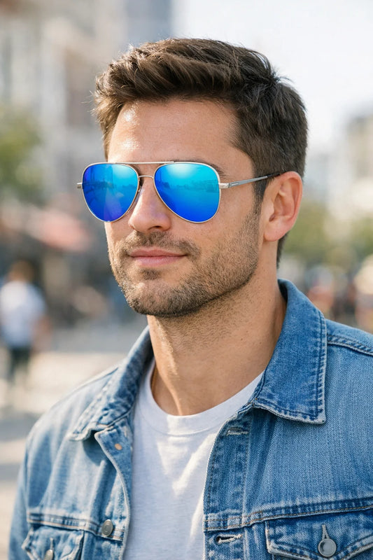 Óculos de Sol Aviador Verano Espelhado Azul - UV400